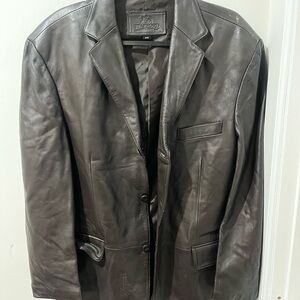 Stafford Dark Brown Leather Blazer